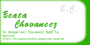 beata chovanecz business card